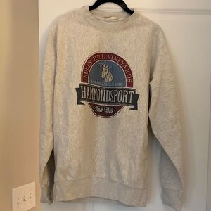 MV Sport Cream Crewneck Sweatshirt with Multicolor Chest Emblem
